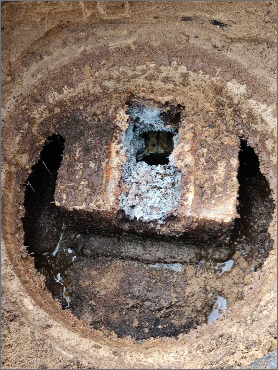 Before: Corroded concrete baffle